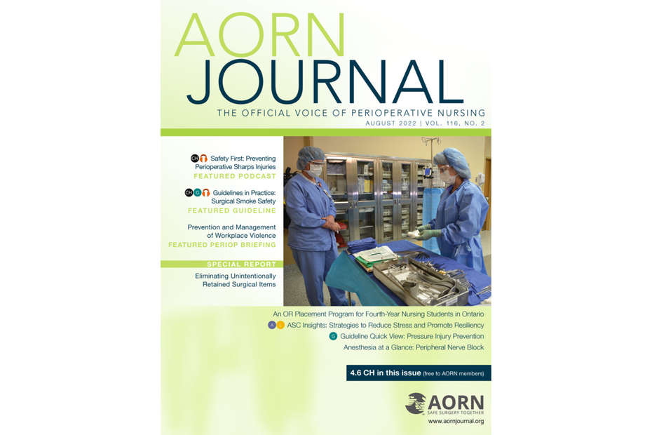 The cover of the AORN Journal Volume 116, Issue 2 from August 2022